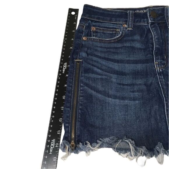 AMERICAN EAGLE NEXT LEVEL STRETCH HIGH RISE DENIM MINI SKIRT WITH SIDE ZIPPERS 2 - Picture 3 of 9